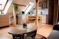 Mini virtuvėlės erdvėje yra kriauklė su gartraukiu, valgomasis stalas su kėdėmis, bei kitos smulkmenos