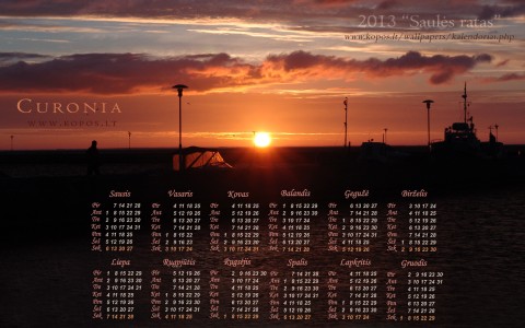 Kopų kalendoriai - Saulės ratas 2013
