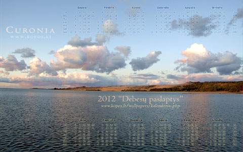 Kopų kalendoriai - Debesų paslaptys 2012