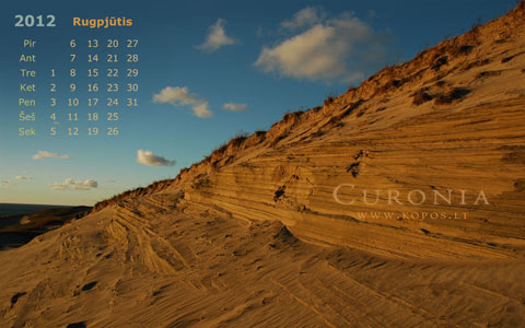 Kopų kalendoriai - Klajojančios kopos - rugpjūtis