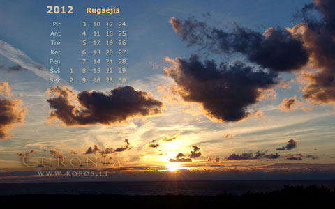 Kopų kalendoriai - Saulės ratas - rugsėjis
